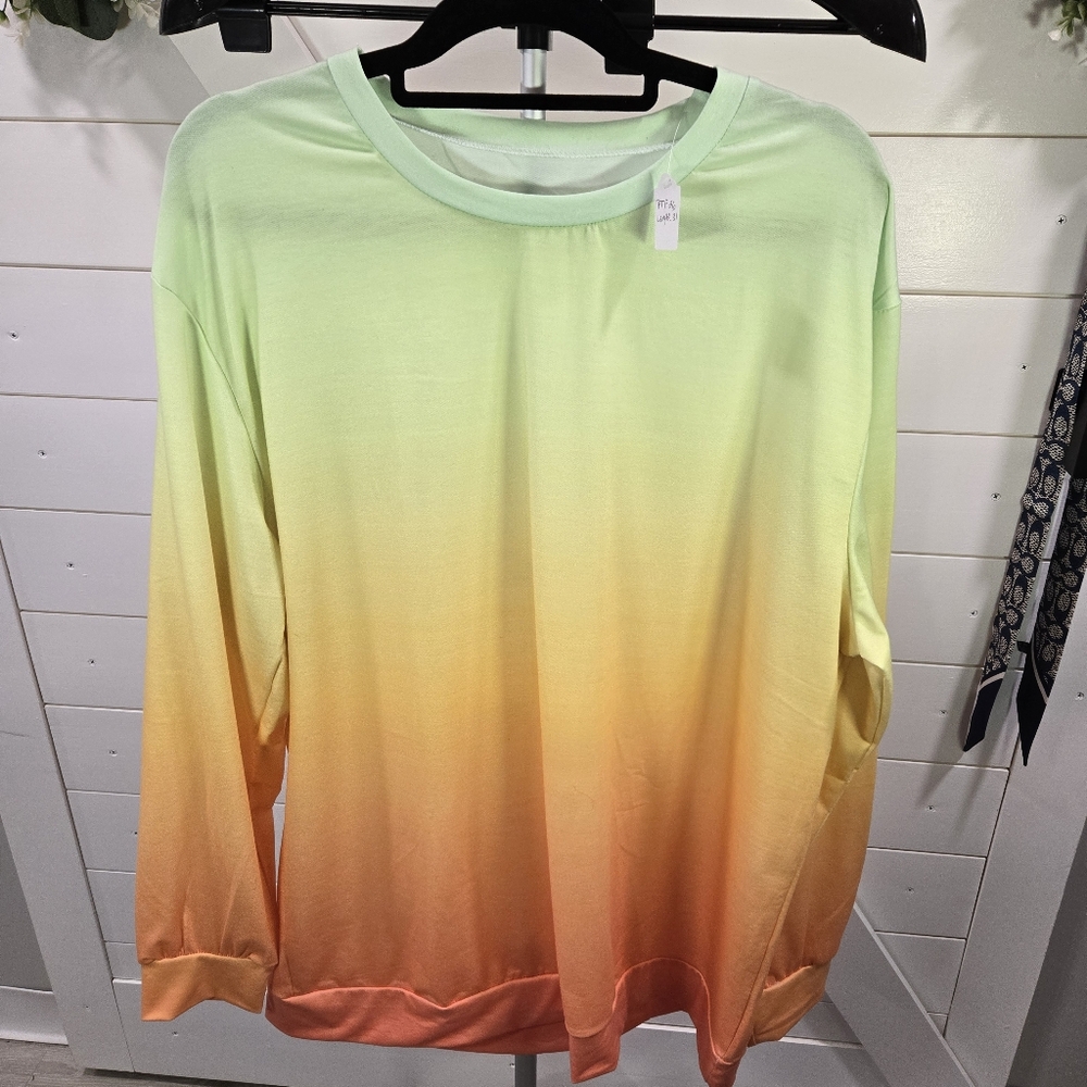 Yellow and Orange Oversized Polo Sweatshirt